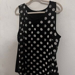 Layne Bryant Black and White polkadot sleeveless top